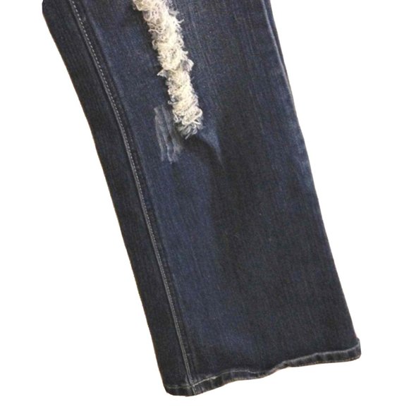 Z.CO Premium Jeans DARK BLUE Distressed High Rise FLARES Size 7 Boot Cut Bohemia - Picture 6 of 14